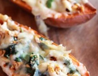 Healthy Chipotle Chicken Sweet Potato Skins