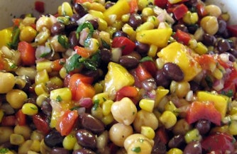 Corn and Black Bean Salad with Basil-Lime V…
