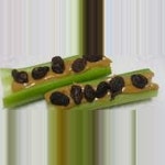 Celery with peanut butter & raisins