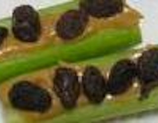 Celery with peanut butter & raisins