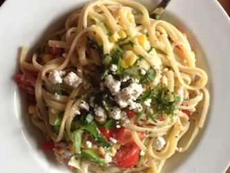 Pasta With Vegetables & Goat Cheese