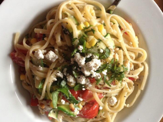 Pasta With Vegetables & Goat Cheese