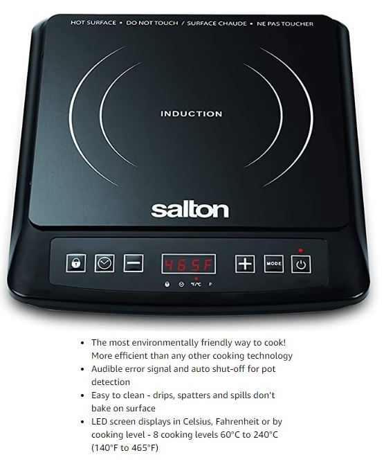 Salton induction cooktop discount how to use