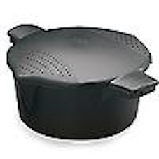Pampered Chef Black Micro Cooker Microwave Steamer Strainer, 2 Quart LID  ONLY