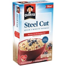 Quaker Steel Cut quick 3 minute oatmeal blueberries and cranberries